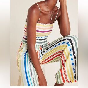 Farm Rio for Anthropologie striped jumpsuit